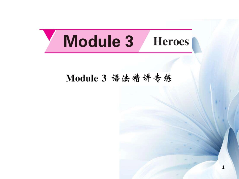 九年级英语上册 Module 3 Heroes语法精讲专练课件 （新版）外研版[共6页]_第1页