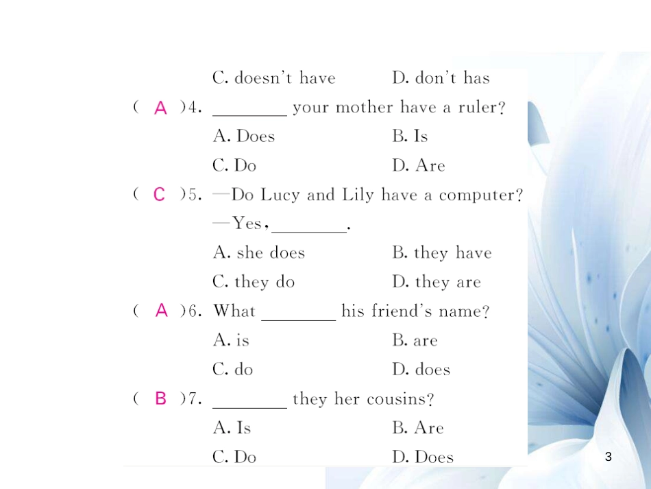 七年级英语上册 Unit 5 Do you have a soccer ball语法精讲专练课件 （新版）人教新目标版[共5页]_第3页