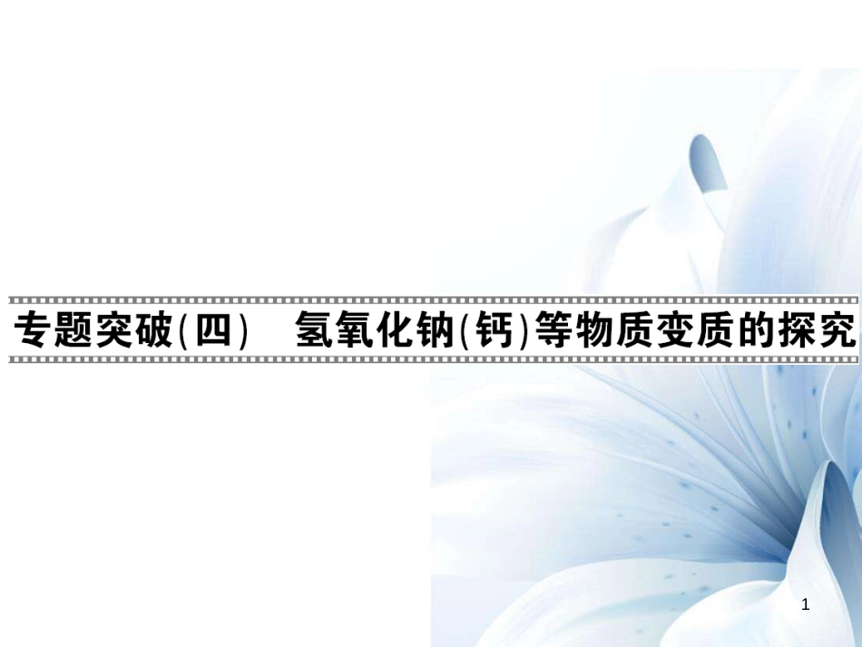 九年级化学下册 第11单元 盐 化肥 专题突破（四）氢氧化钠（钙）等物质变质的探究课件 （新版）新人教版[14页]_第1页