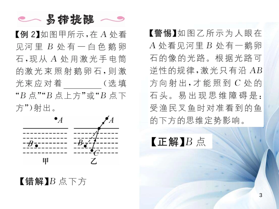 八年级物理上册 4.4.2 折射规律的应用作业课件 （新版）新人教版[共18页]_第3页