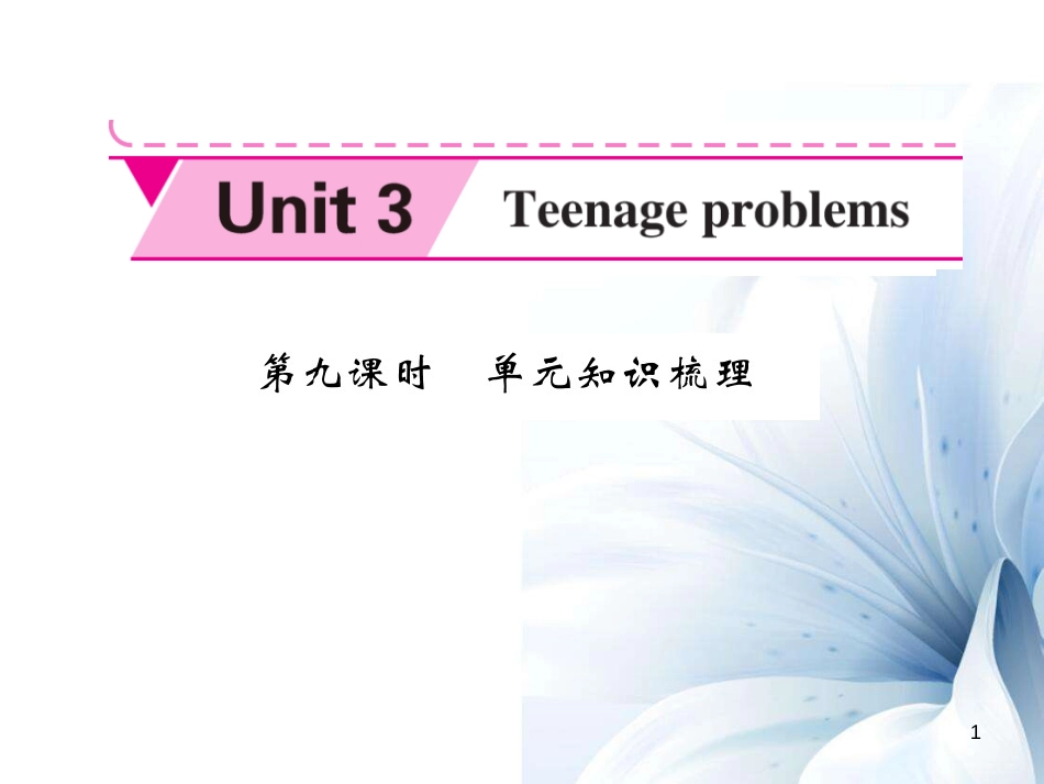 九年级英语上册 Unit 3 Teenage problems（第9课时）课件 （新版）牛津版[共8页]_第1页