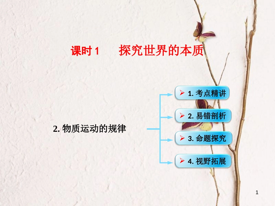 （全国通用Ⅱ）高考政治一轮复习 考点专题 模块4 单元14 课时1 探究世界的本质 考点二 物质运动的规律课件_第1页