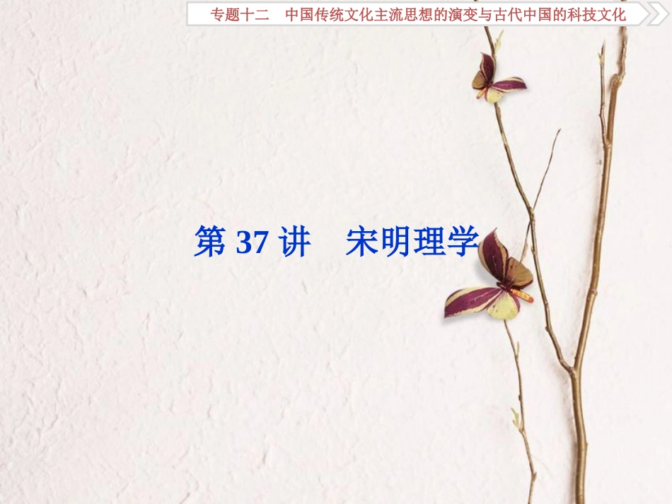 （全国通用）高考历史一轮复习 专题十二 中国传统文化主流思想的演变与古代中国的科技文化 第37讲 宋明理学课件_第1页