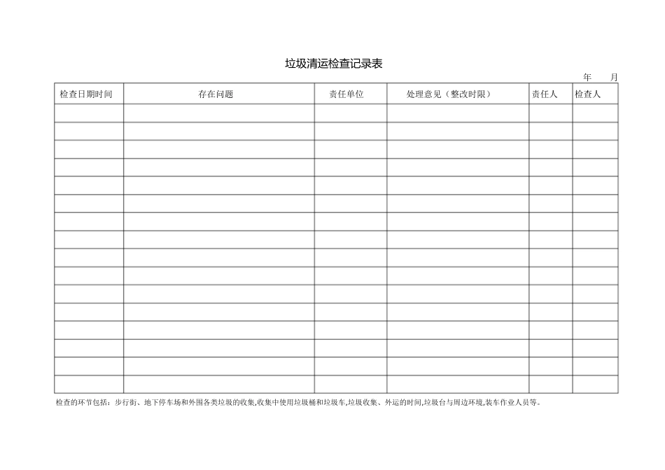 FRHJ垃圾清运检查记录表_第1页