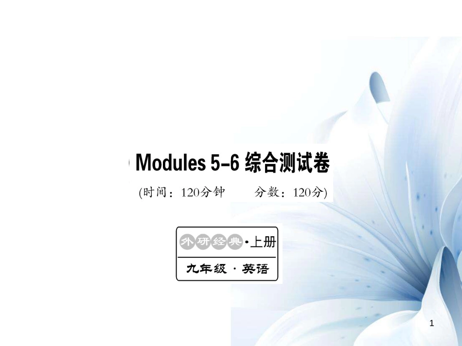 九年级英语上册 Modules 5-6综合测试卷课件 （新版）外研版_第1页