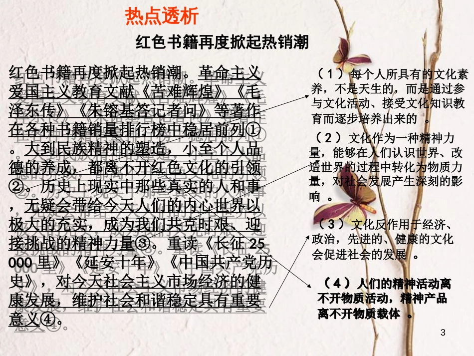 （全国通用Ⅱ）高考政治一轮复习 考点专题 模块4 单元9 文化与社会 课时1 热点突破 红色书籍再度掀起热销潮课件_第2页