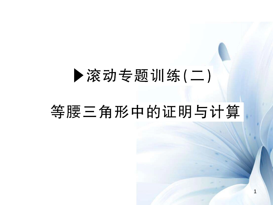 八年级数学上册 滚动专题训练二 等腰三角形中的证明与计算课件 （新版）新人教版[共12页]_第1页