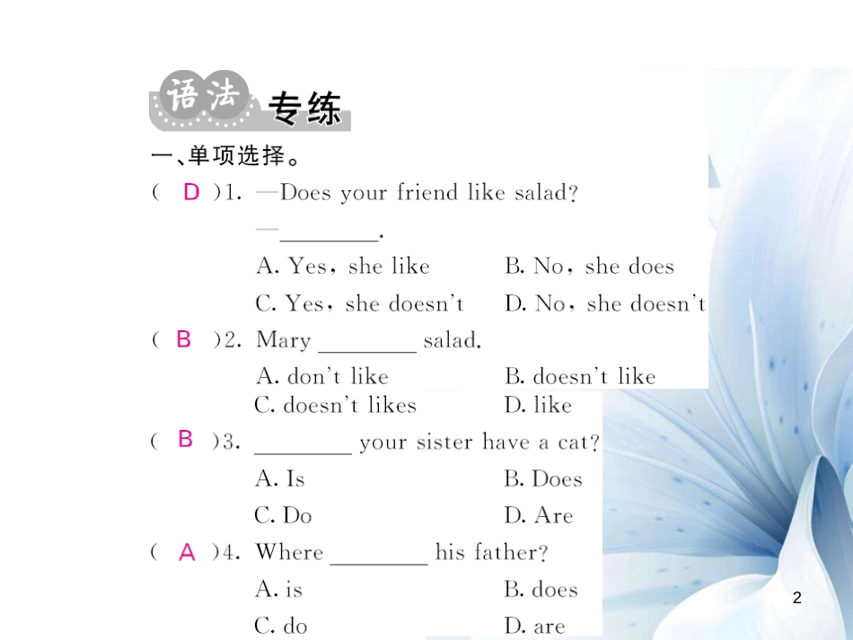 七年级英语上册 Unit 6 Do you like bananas语法精讲专练课件 （新版）人教新目标版[共5页]_第2页