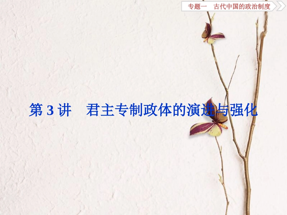 （全国通用）高考历史一轮复习 专题一 古代中国的政治制度 第3讲 君主专制政体的演进与强化课件_第1页