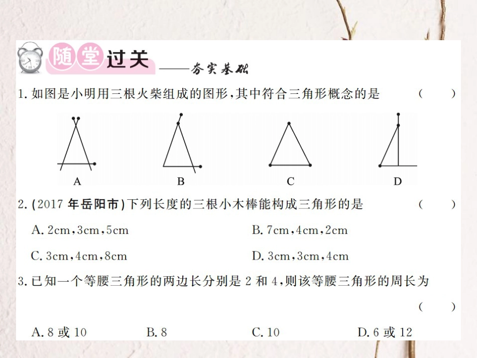 八年级数学上册 2.1 三角形 第1课时 三角形的边课件 （新版）湘教版_第3页