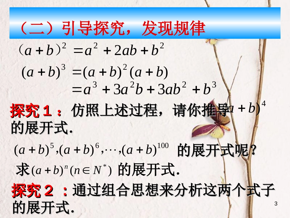 重庆市高中数学 第一章 计数原理 1.3 二项式定理课件 新人教A版选修2-3_第3页