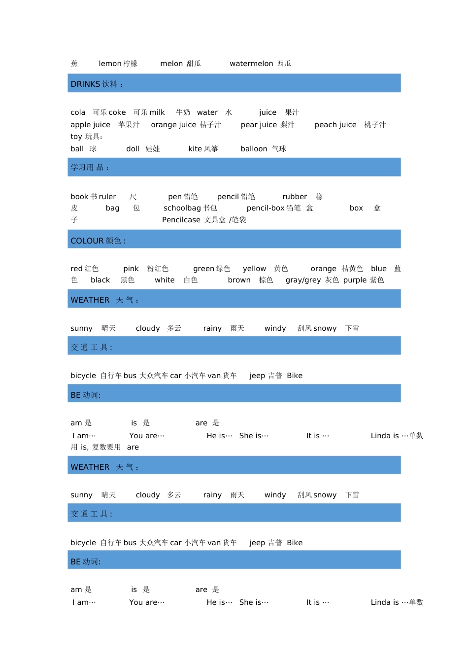小学一二年级英语单词汇总[共6页]_第3页