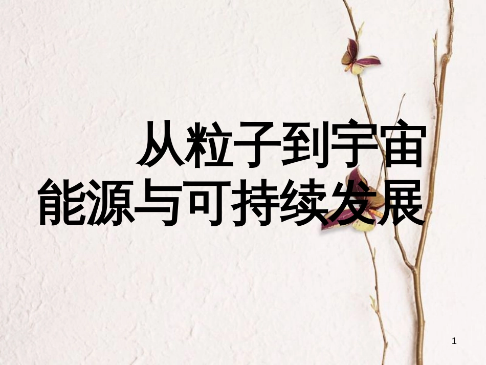 江苏省丹徒区中考物理复习 第20课时 从粒子到宇宙 能源与可持续发展课件_第1页