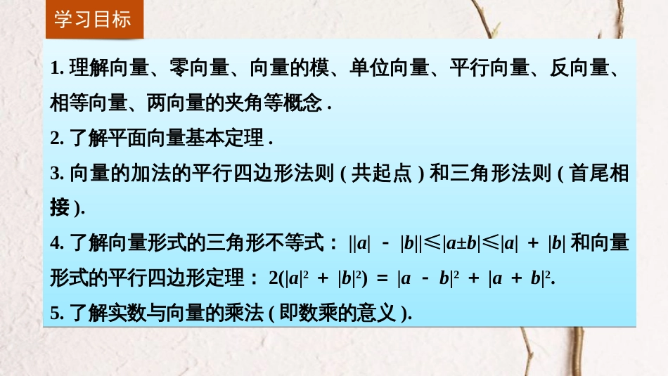 高中数学 第二章 平面向量章末复习课课件 新人教A版必修4_第2页