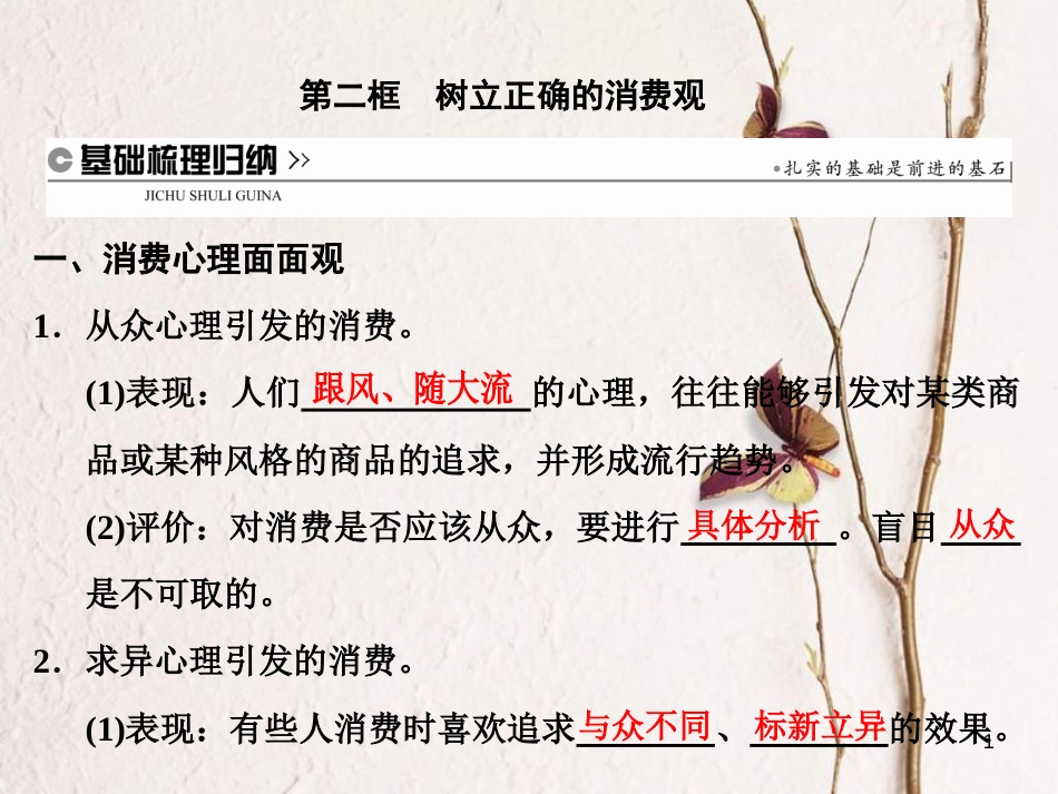 高中政治 第一单元 生活与消费 第三课 多彩的消费 第二框 树立正确的消费观课件 新人教版必修1[共24页]_第1页