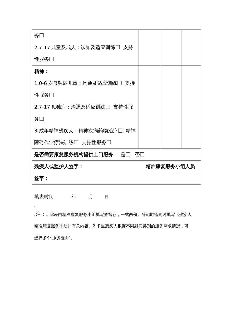 残疾人精准康复服务入户信息登记表_第3页