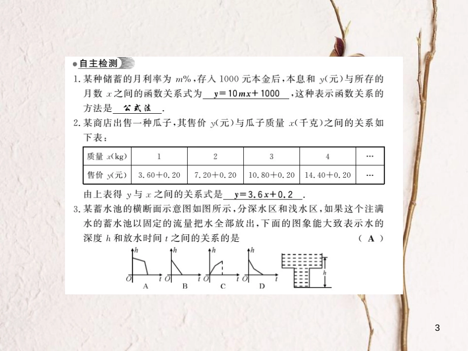 八年级数学下册 第4章 一次函数 4.1 函数和它的表示法（第2课时）习题课件 （新版）湘教版_第3页