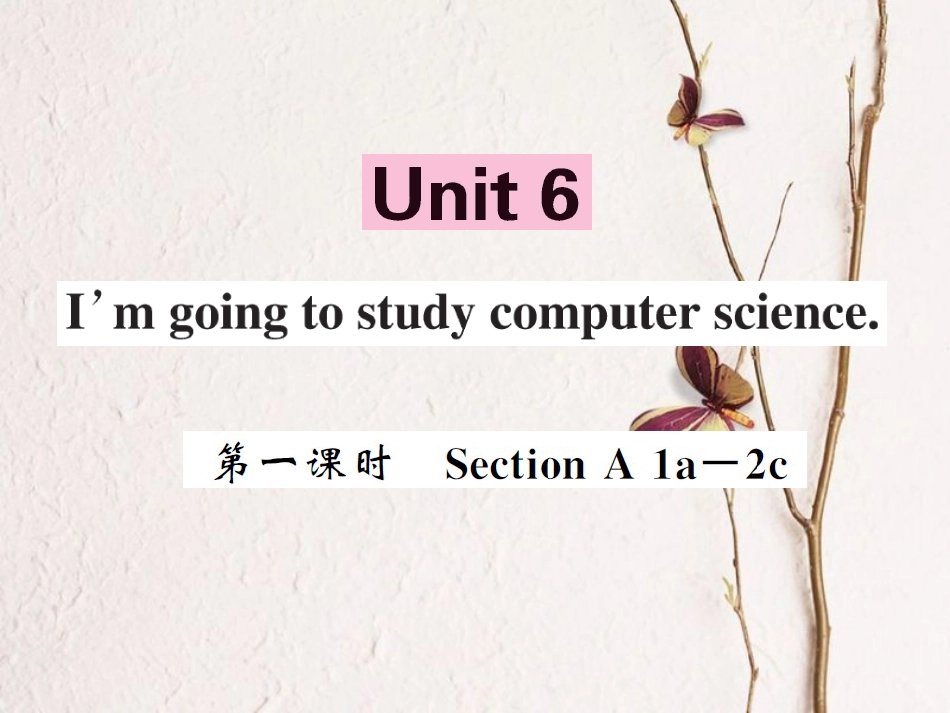 八年级英语上册 Unit 6 Im going to study computer science（第1课时）课件 （新版）人教新目标版[共5页]_第1页