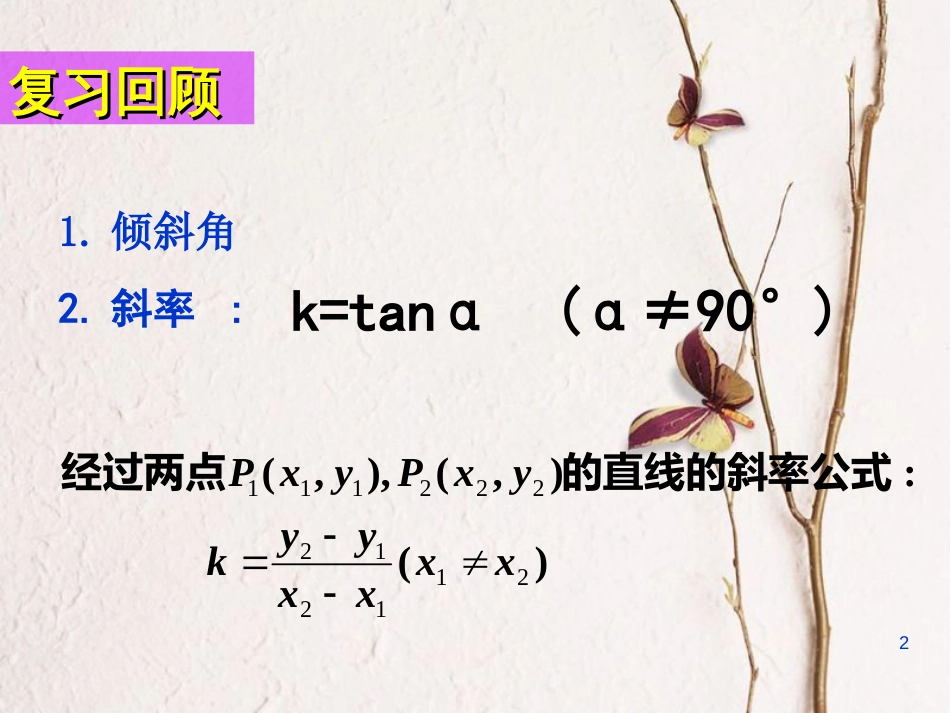 广东省台山市高中数学 第三章 直线与方程 3.1.1 两条直线平行与垂直的判定课件2 新人教A版必修2_第2页