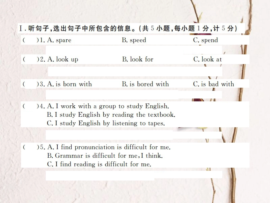 （河北专）九年级英语全册 Unit 1 How can we become good learners检测卷课件 （新）人教新目标版_第2页