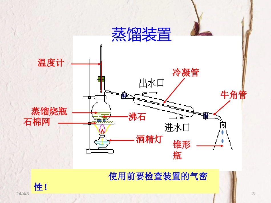 高中化学 1.1.2 蒸馏和萃取课件 新人教版必修1_第3页