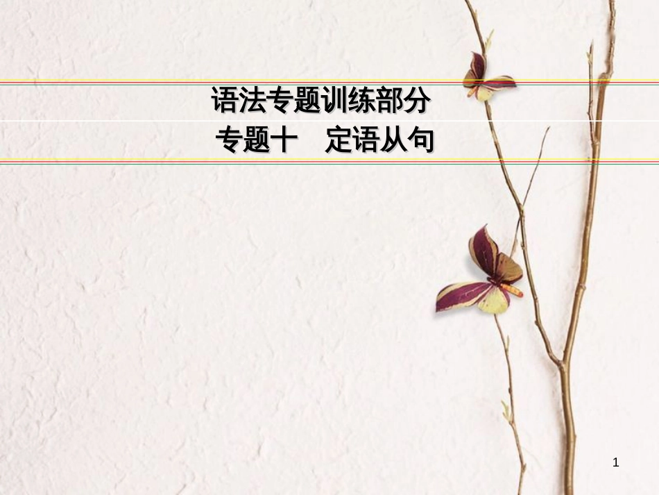 讲练测高考英语一轮复习 语法专题训练部分 专题10 定语从句课件 外研版_第1页