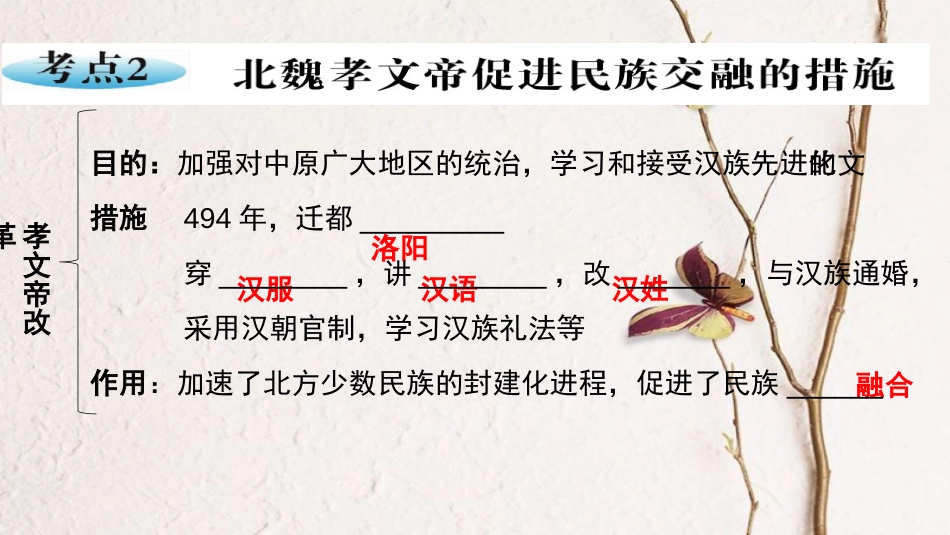 广东省中考历史 第一部分 基础过关模块一 中国古代史 第三单元 政权分立与民族融合课件_第3页