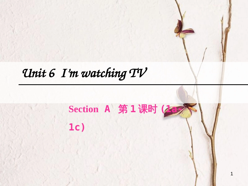 七年级英语下册 Unit 6 I’m watching TV（第1课时）Section A（1a-1c）课件 （新版）人教新目标版_第1页