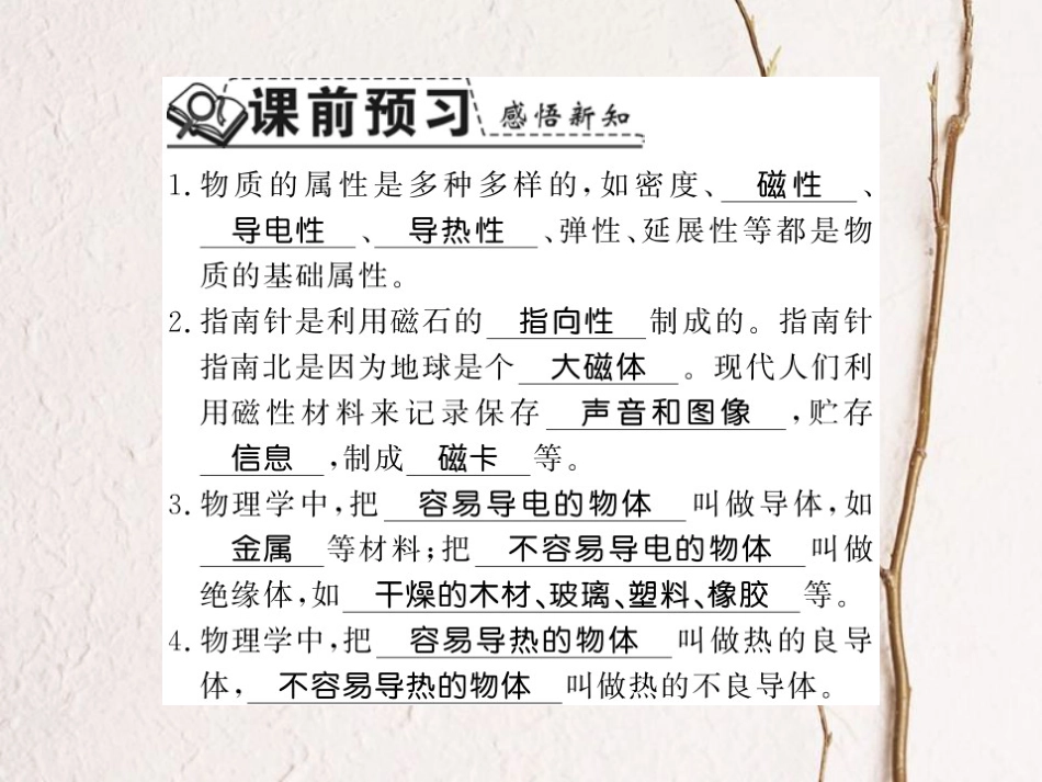 八年级物理上册 5.4 认识物质的一些物理属性习题课件 （新版）粤教沪版_第2页