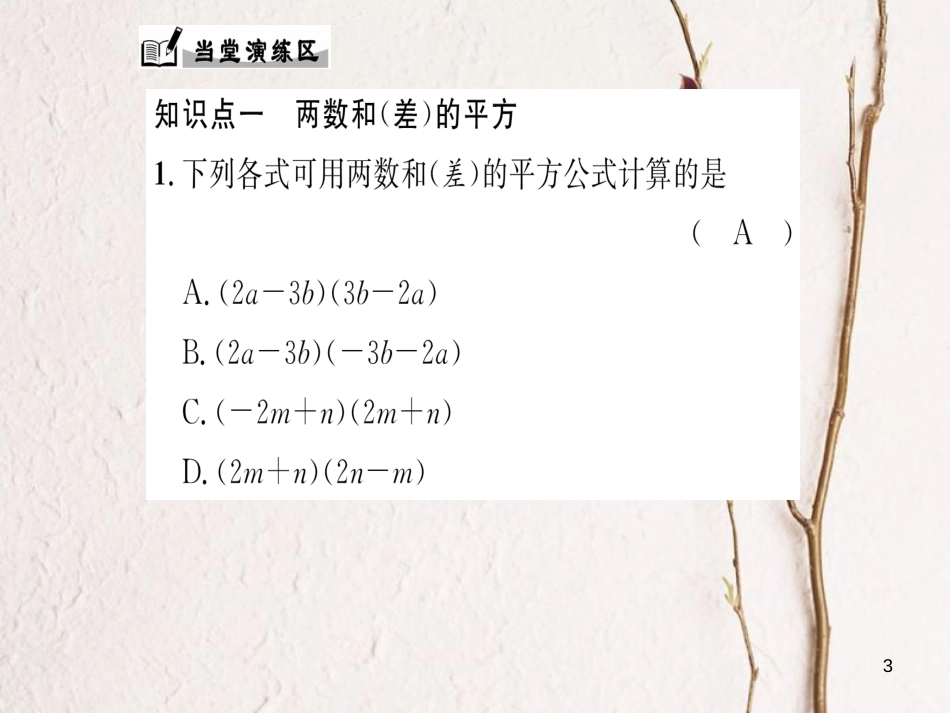 dzlAAA八年级数学上册 12.3.2 两数和（差）的平方课件 （新版）华东师大版_第3页