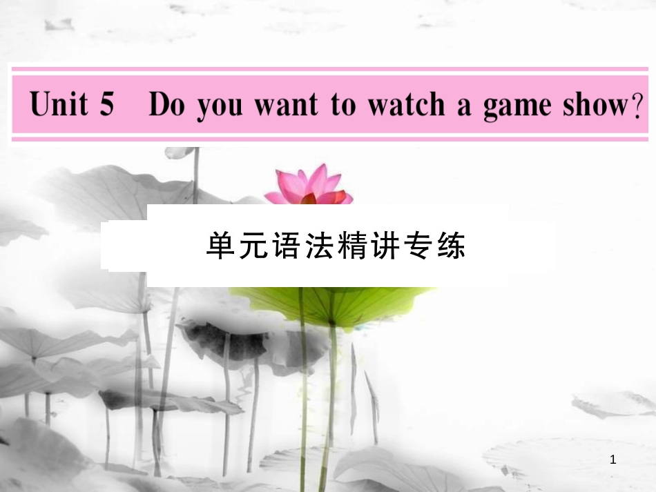 zblAAA八年级英语上册 Unit 5 Do you want to watch a game show语法精讲专练课件 （新版）人教新目标版_第1页