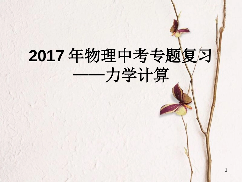 新疆沙雅县沙雅镇中考物理专题复习 力学计算课件[共15页]_第1页