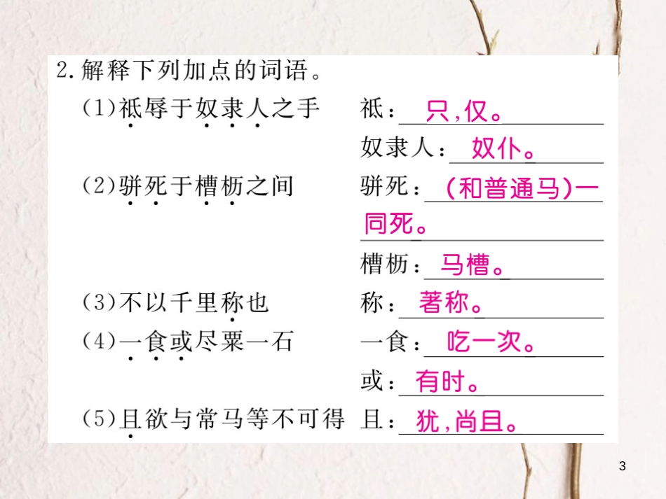 八年级语文下册 第六单元 23 马说习题课件 新人教版_第3页