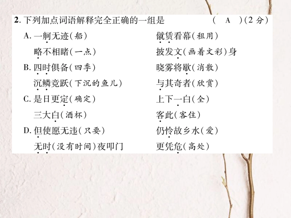 八年级语文上册 第六单元 达标测试题课件 （新版）新人教版[共22页]_第3页