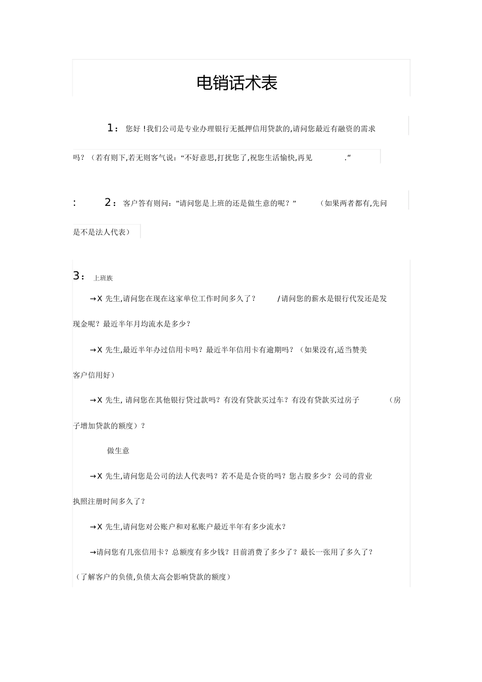 贷款话术表[共4页][共4页]_第1页