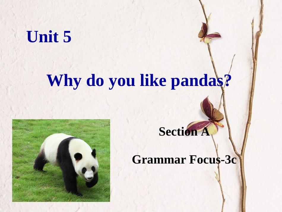 （水滴系列）七年级英语下册 Unit 5 Why do you like pandas（第3课时）Section A（Grammar Focus-3c）课件 （新）人教新目标_第1页