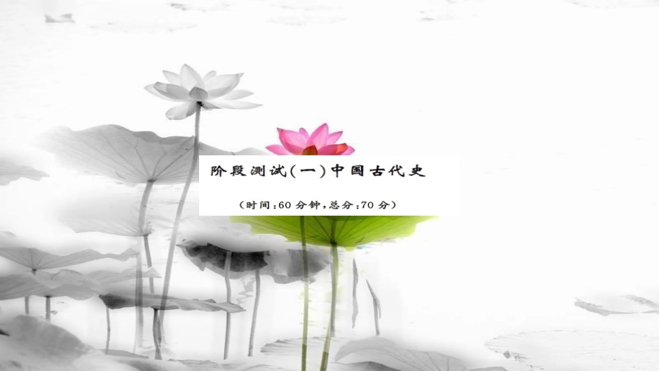 安徽省中考历史 历阶段测试一中国古代史课件[共11页]_第1页