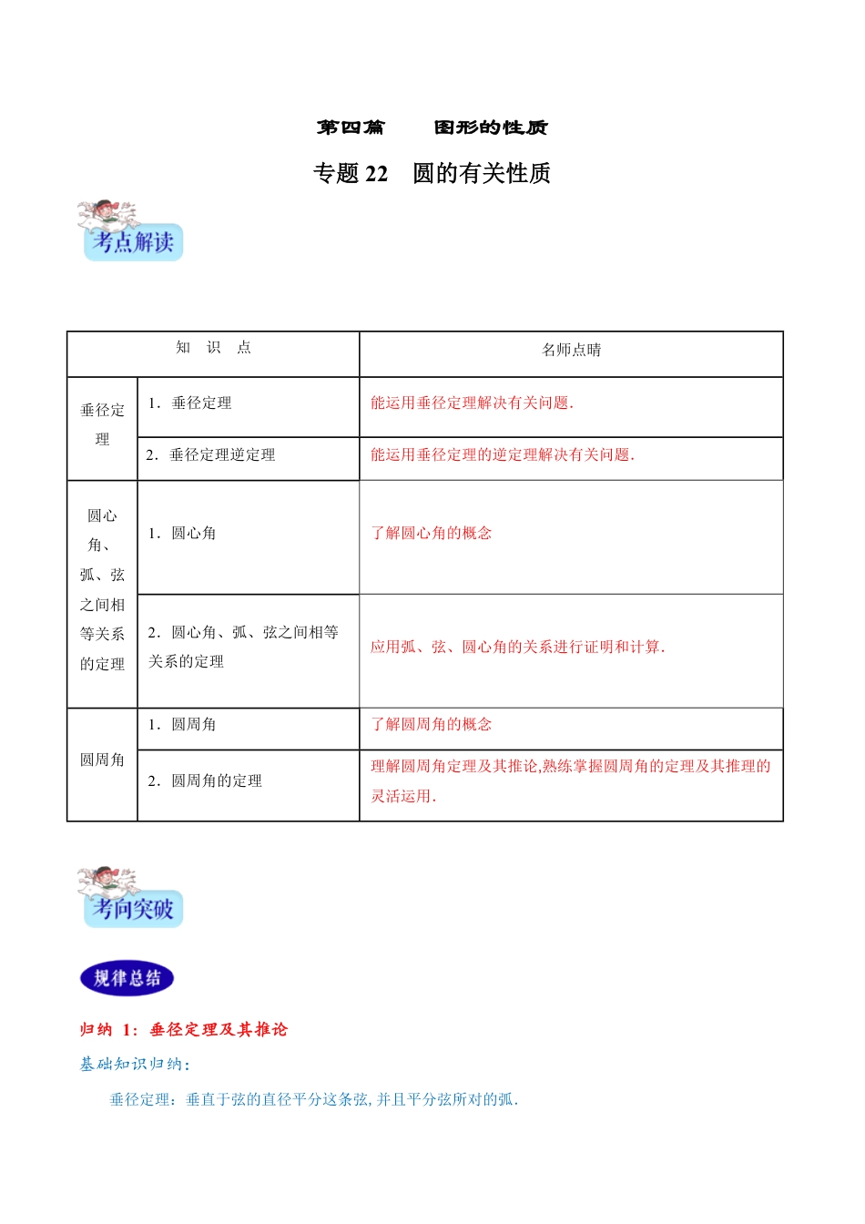 专题22  圆的有关性质（解析版）_第1页