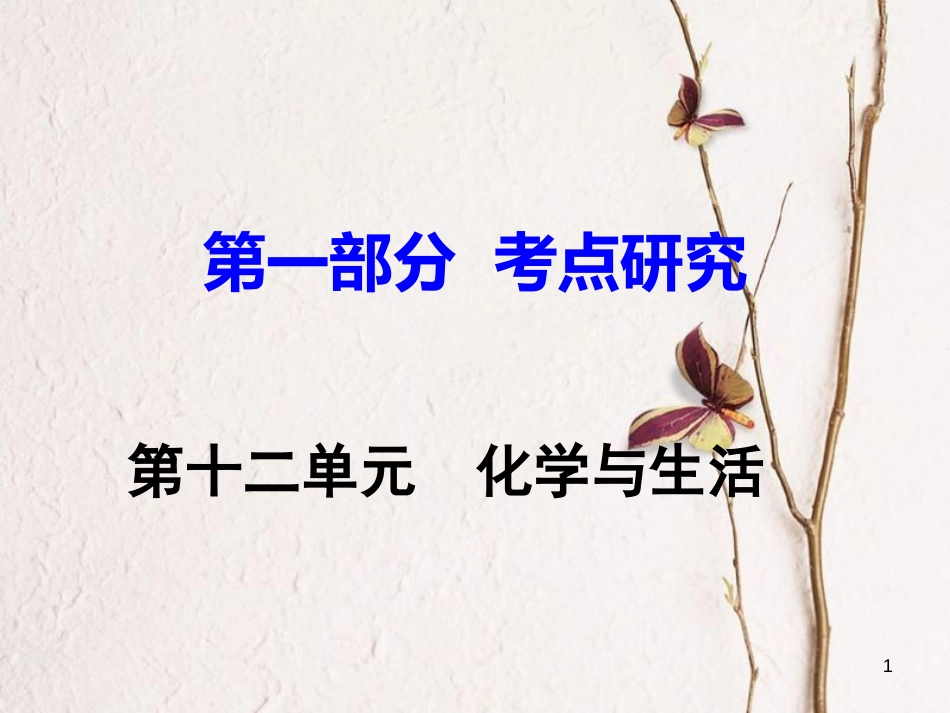 江西省中考化学研究复习 第一部分 考点研究 第十二单元 化学与生活课件_第1页