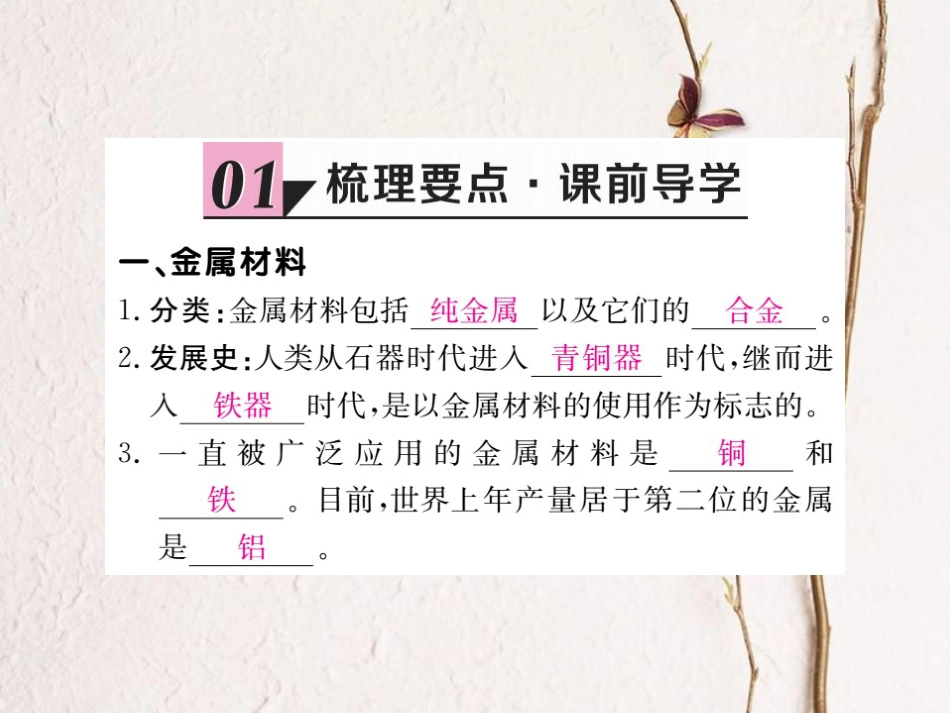 （贵州专）九年级化学下册 第八单元 课题1 金属材料复习课件 （新）新人教版_第2页