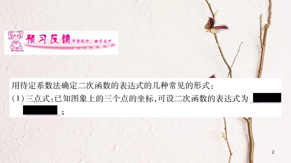 九年级数学下册 第二章 二次函数 2.3《确定二次函数的表达式》习题课件 （新版）北师大版_第2页
