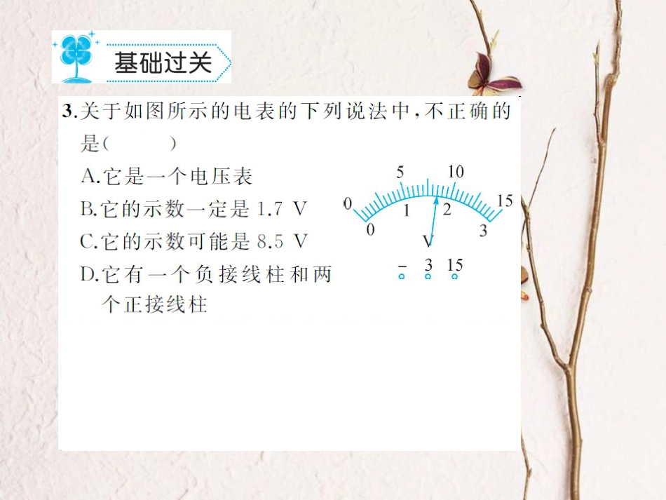 九年级物理全册 16.1 电压习题课件 （新版）新人教版[共12页]_第3页