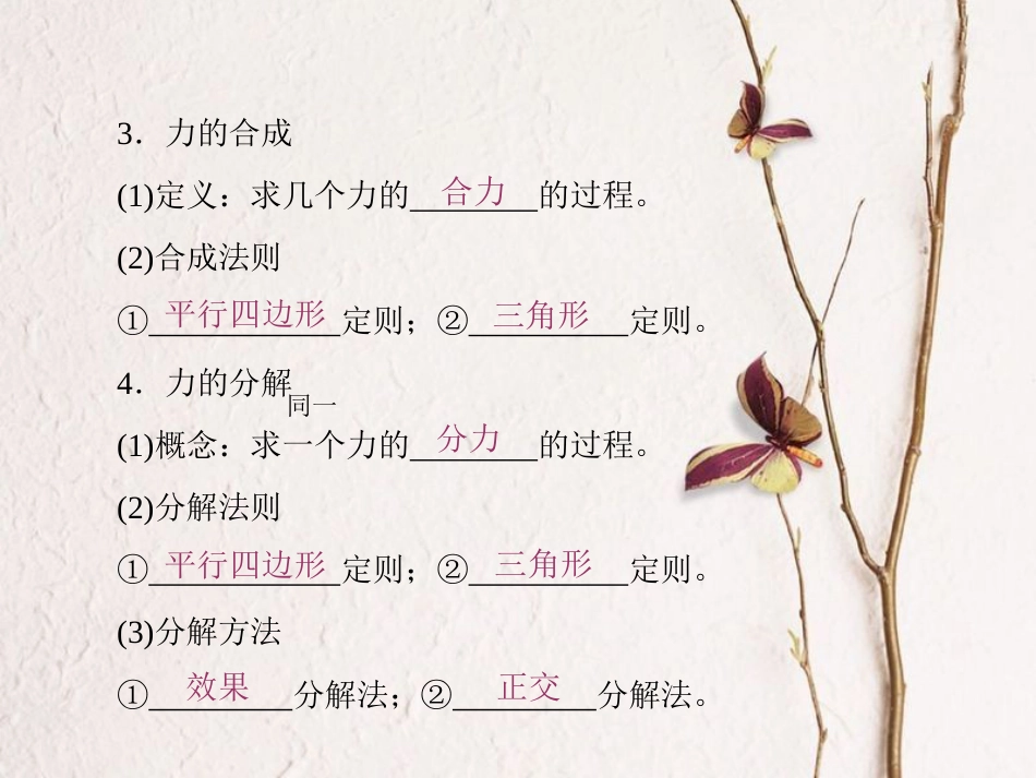 （新课标）高考物理一轮复习 第二章 相互作用 第3讲 力的合成与分解课件_第3页