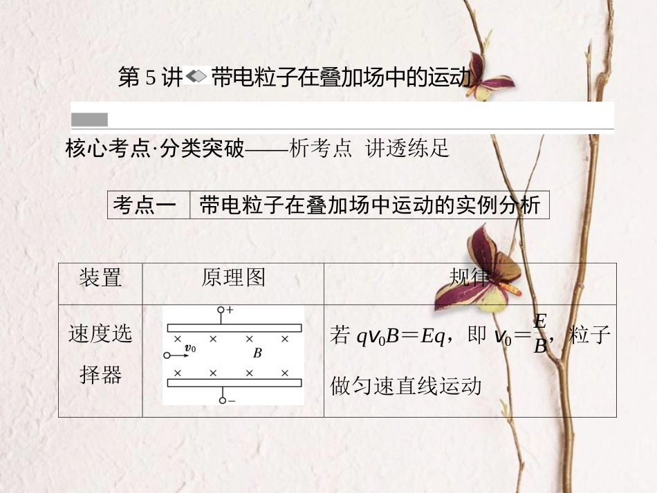 （新课标）高考物理一轮复习 第八章 磁场 第5讲 带电粒子在叠加场中的运动课件_第1页