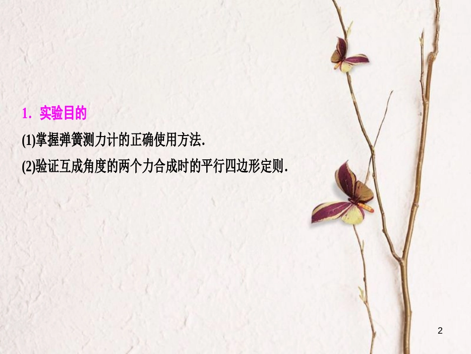 优化探究（新课标）高三物理一轮复习 第2章 相互作用 实验3 验证力的平行四边形定则课件_第2页