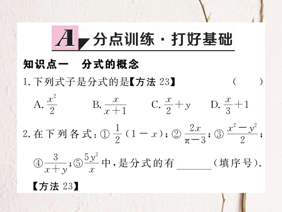 八年级数学上册 15.1.1 从分数到分式习题课件 （新版）新人教版_第2页