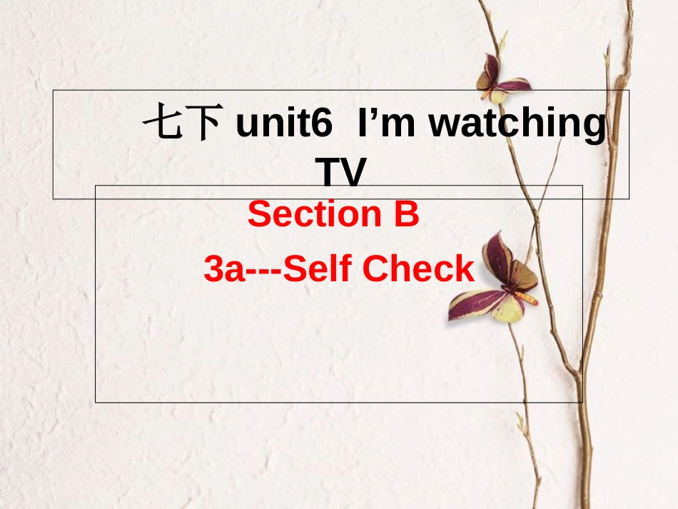 （水滴系列）七年级英语下册 Unit 6 I’m watching TV（第6课时）Section B（3a-self check）课件 （新）人教新目标_第1页