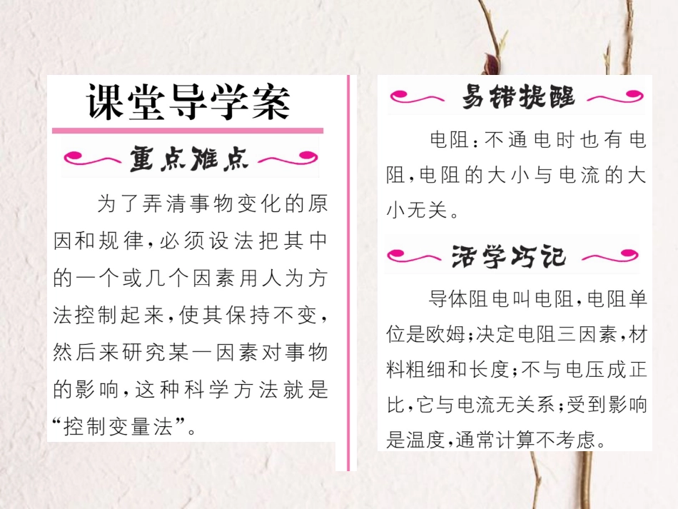 （黔西南地区）九年级物理全册 第16章 电压 电阻 第3节 电阻习题课件 （新）新人教_第2页