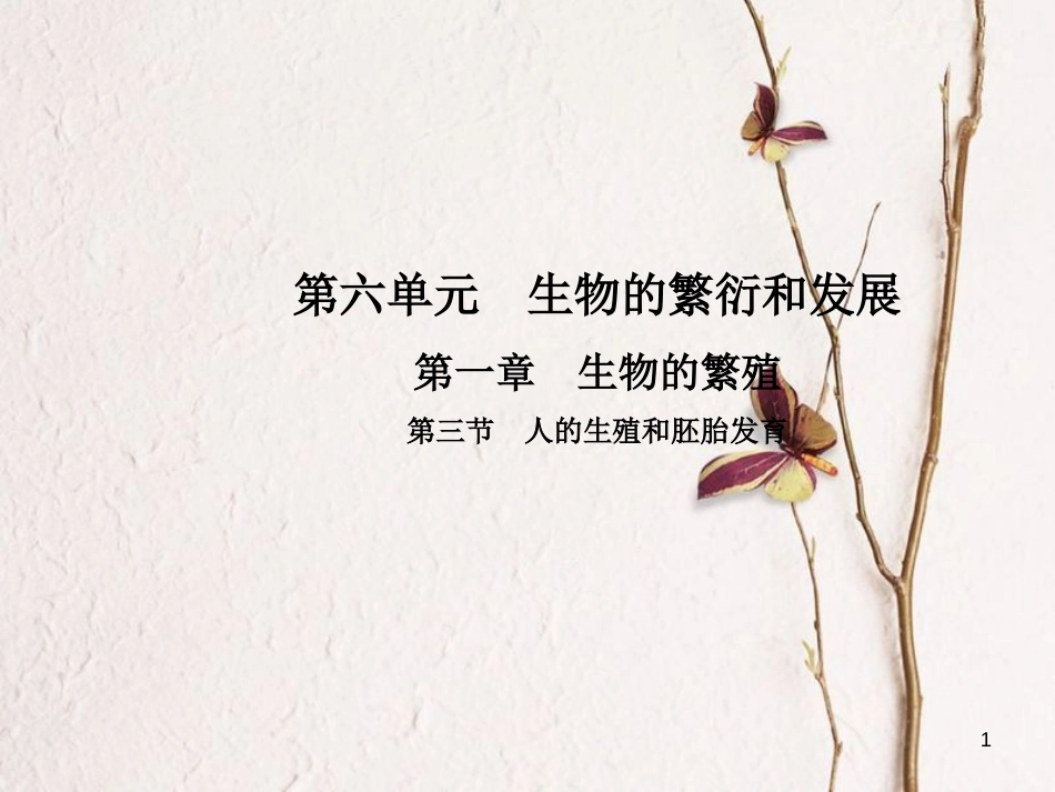 八年级生物下册 第六单元 第一章 第三节 人的生殖和胚胎发育课件 （新版）冀教版_第1页