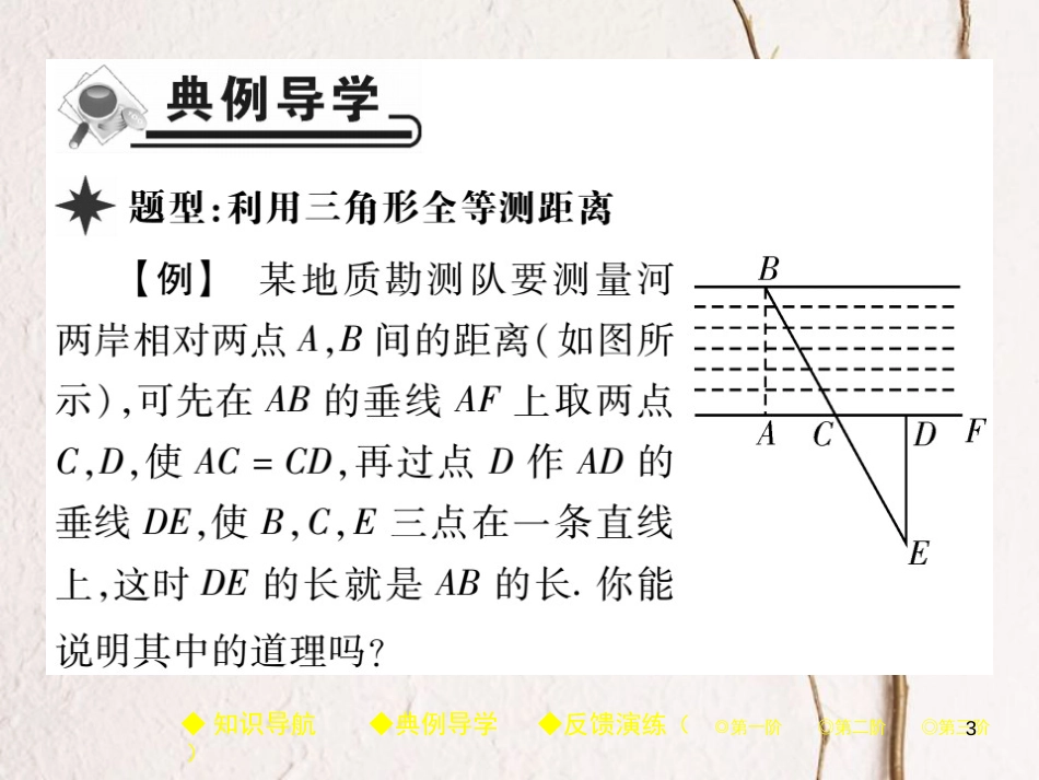 七年级数学下册 第四章 三角形 5 利用三角形全等测距离课件 （新版）北师大版_第3页